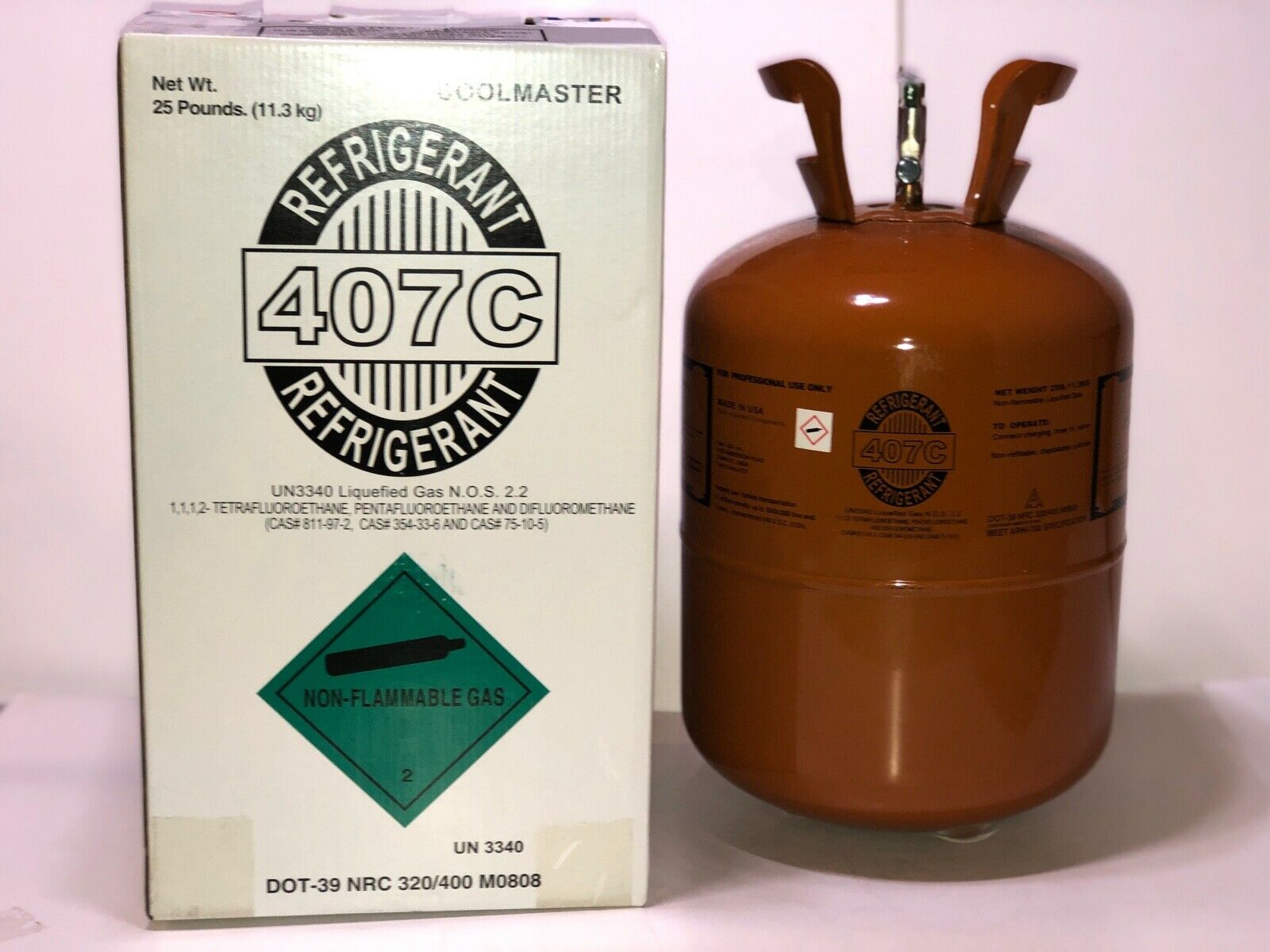 R407c Refrigerant 25 Lb Cylinder - R-407c Factory Sealed - R22 Replacement