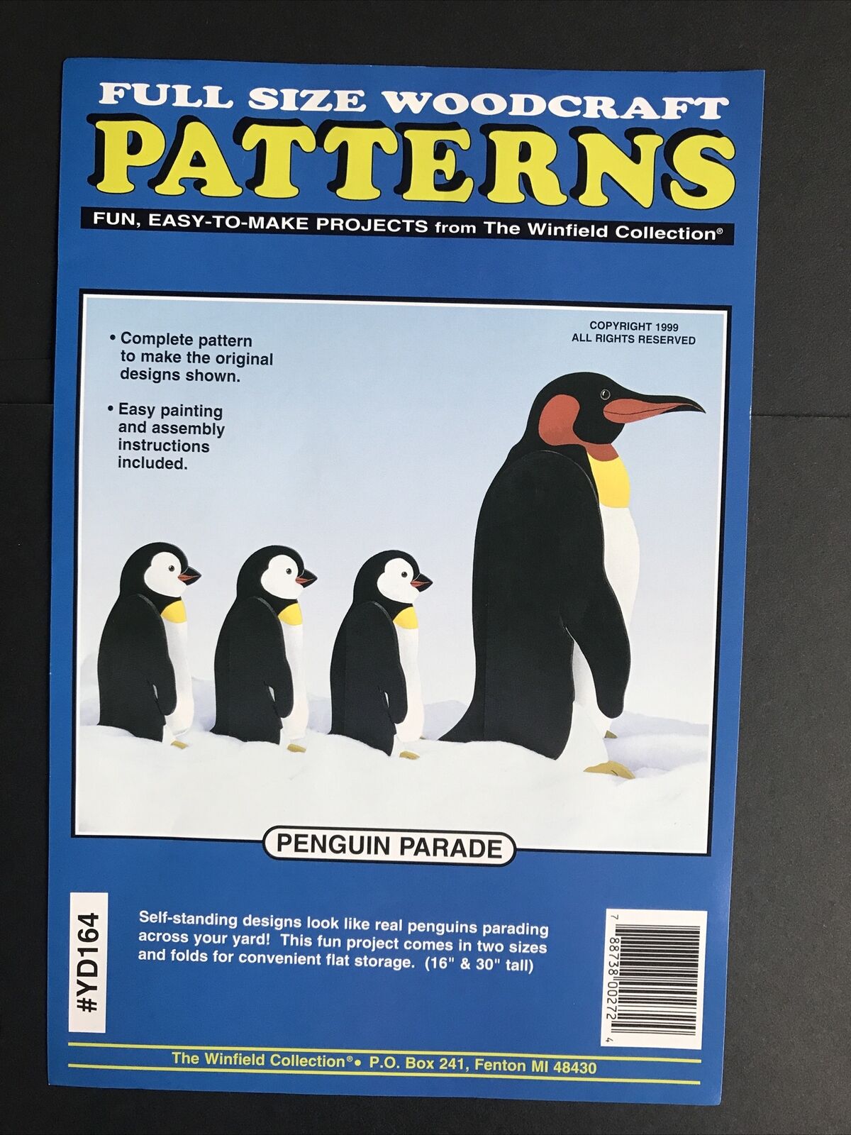 New! Full Size Woodcraft  Patterns Penguin Parade 16” & 30” Tall Vintage 164