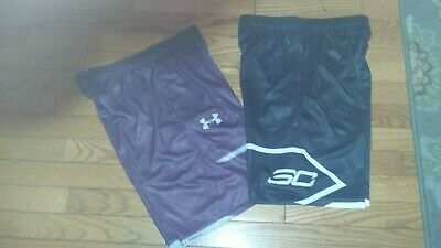 Great For Back To School 2 Pair Boy's Under Armour Steph Curry Shorts Ylg Euc