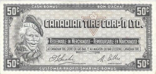 1961 Canadian Tire 50 Cents Banknote (90)