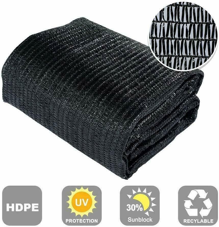 Dcp 30% Uv Sunblock Shade Cloth Cover With Clips For Garden Plants 6’x12’,black