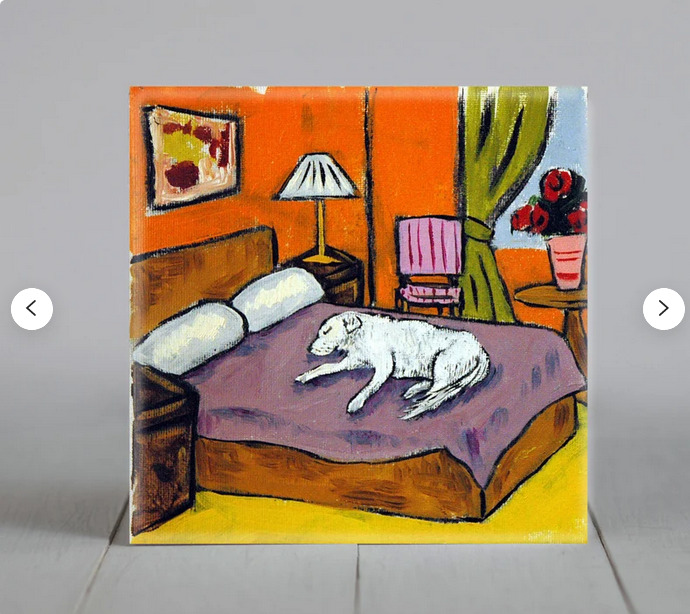 6x6 - Great Pyrenees -  Dog Art - Tile - Coaster - Dog Decor - Animal Lover