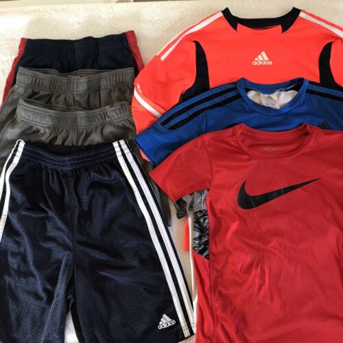 Under Armour Nike Adidas Boys Lot Youth Sz 7 Small Long Short Shirt & Shorts Euc