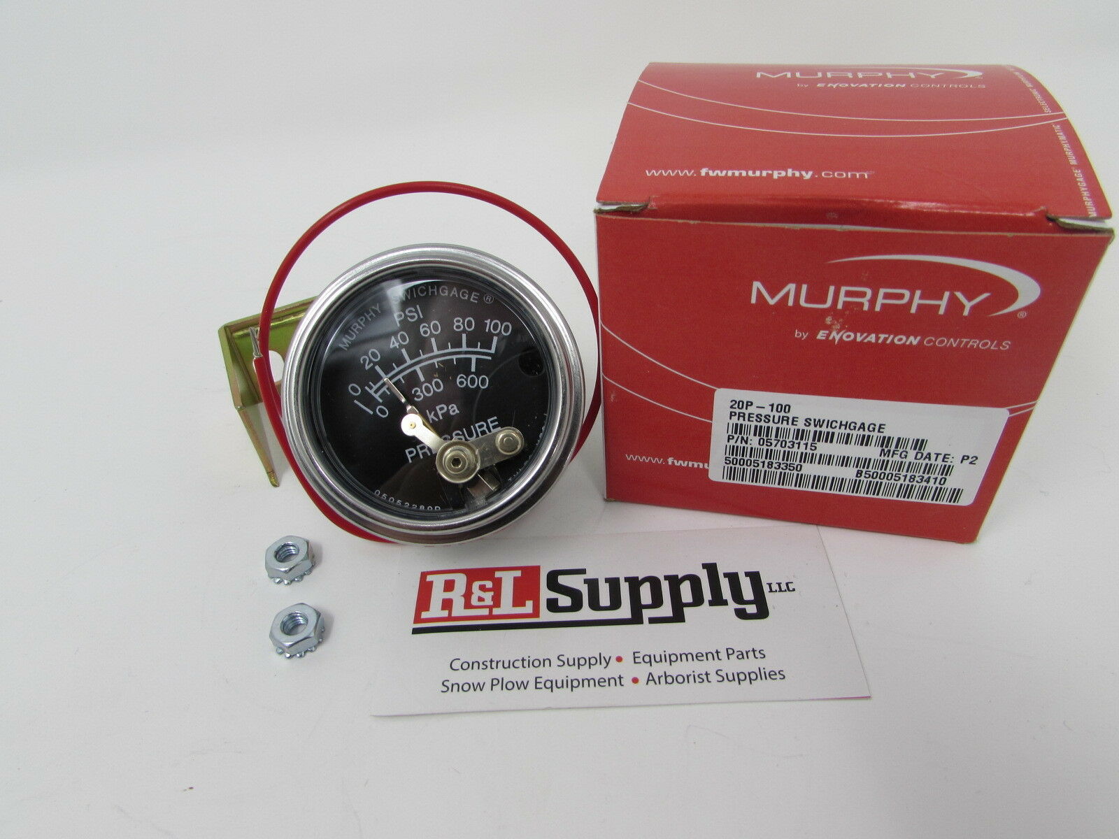 Murphy 100 Psi Oil Pressure Gauge 20p-100 Construction Equipment & Wood Chippers