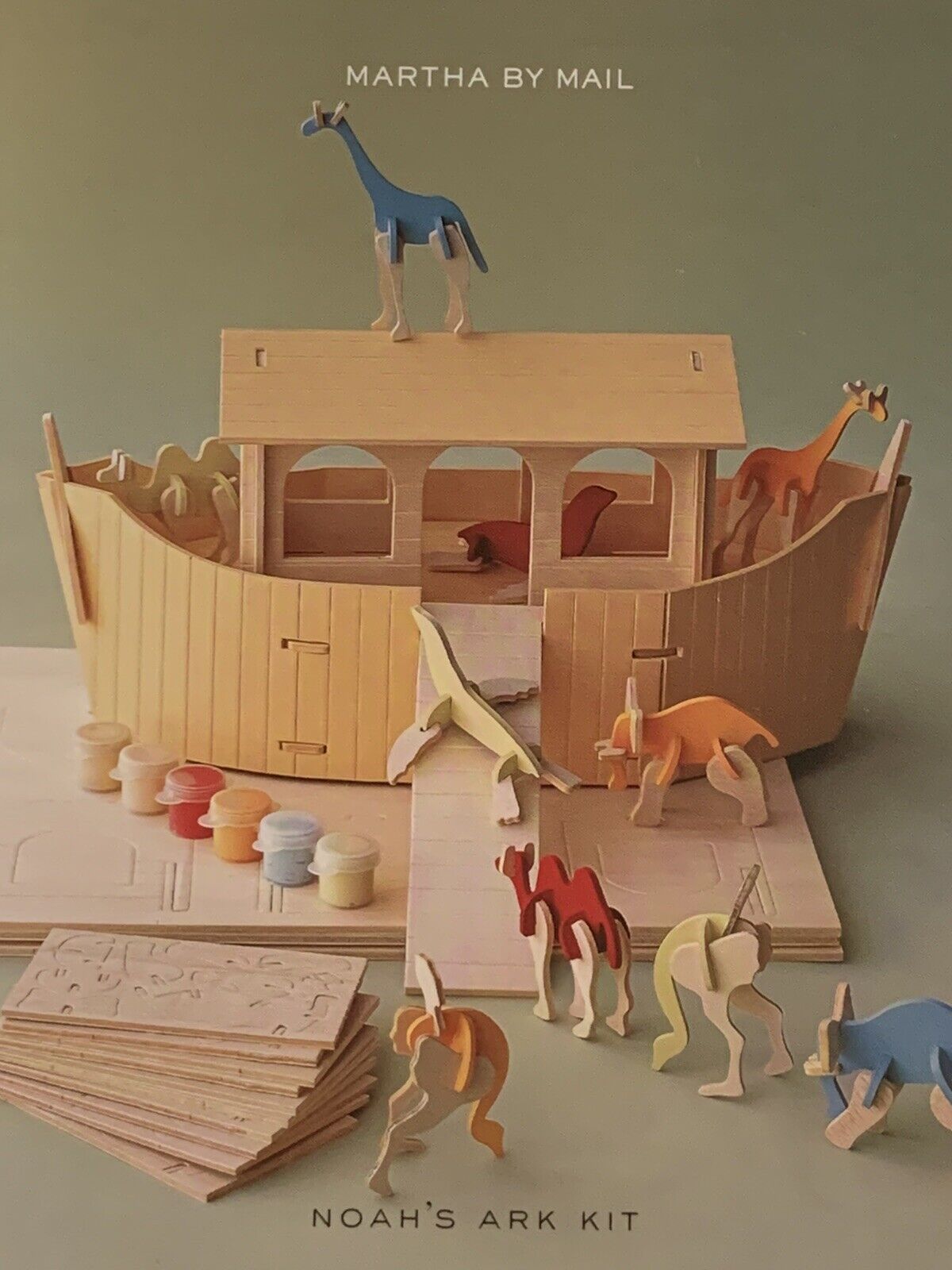 Martha By Mail Rare Noah’s Ark Craft Kit 2001 Wood Martha Stewart Nursery