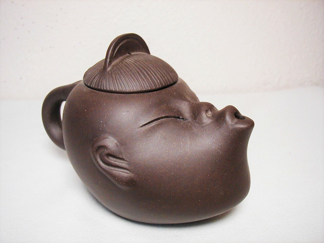 Yixing Zisha Pottery Chinese Teapot Caricature Face - Whistling??