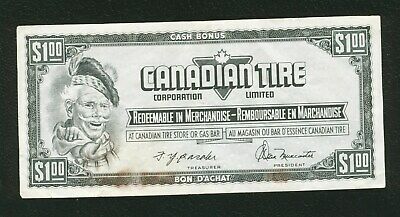 Canadian Tire Money Vintage $ 1  One Dollar Note Fn 8083258