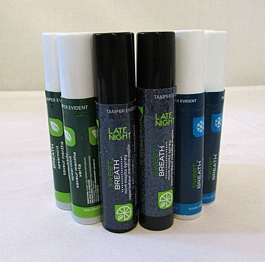 Sweet Breath Oral Spray Mint Mojito, Spearmint, Peppermint Mixed Lot Of 12