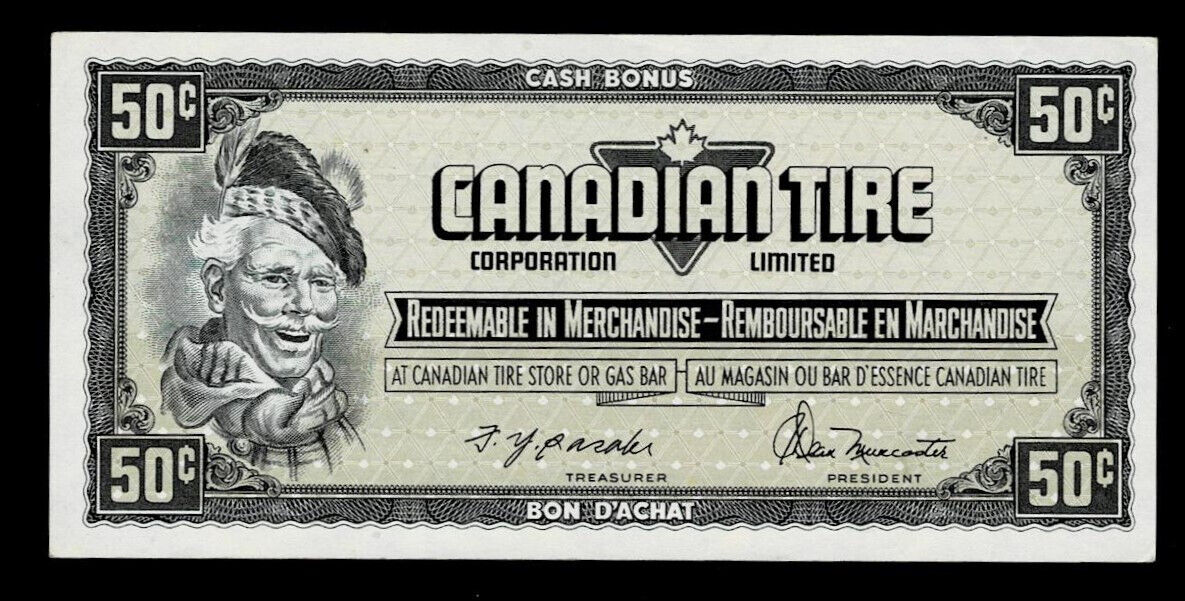Canadian Tire Money 1973 50-cent Store Coupon  S04-e Au  Red Serial #zn5414032