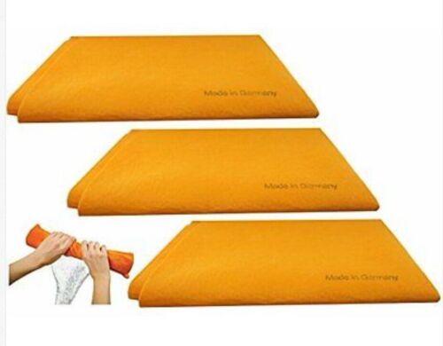 Original  Orange Super Absorbent German Shammy Cloths .(3 Pack).
