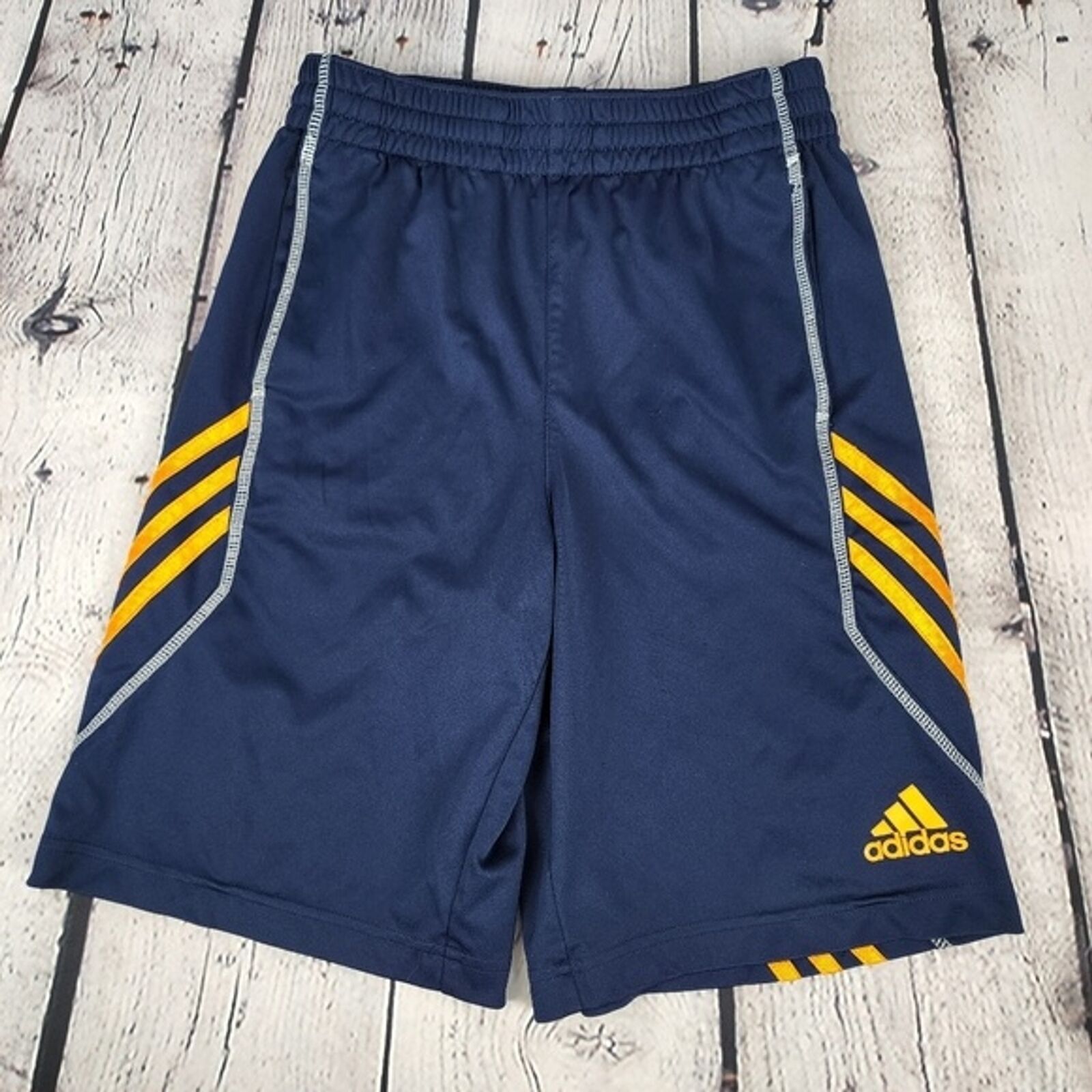 Adidas 3 Striped Athletic Shorts Youth Boys Size Medium 10/12