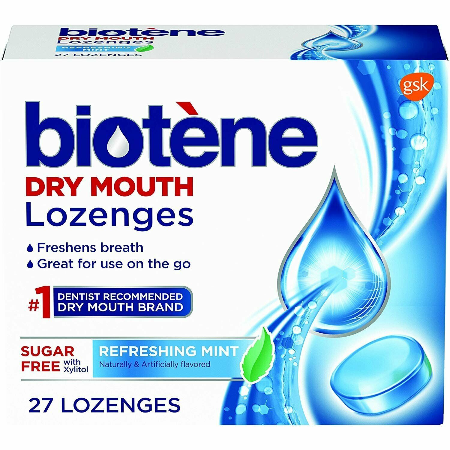 Biotene Dry Mouth Lozenges - Refreshing Mint | 27 Ct | 12 Pack
