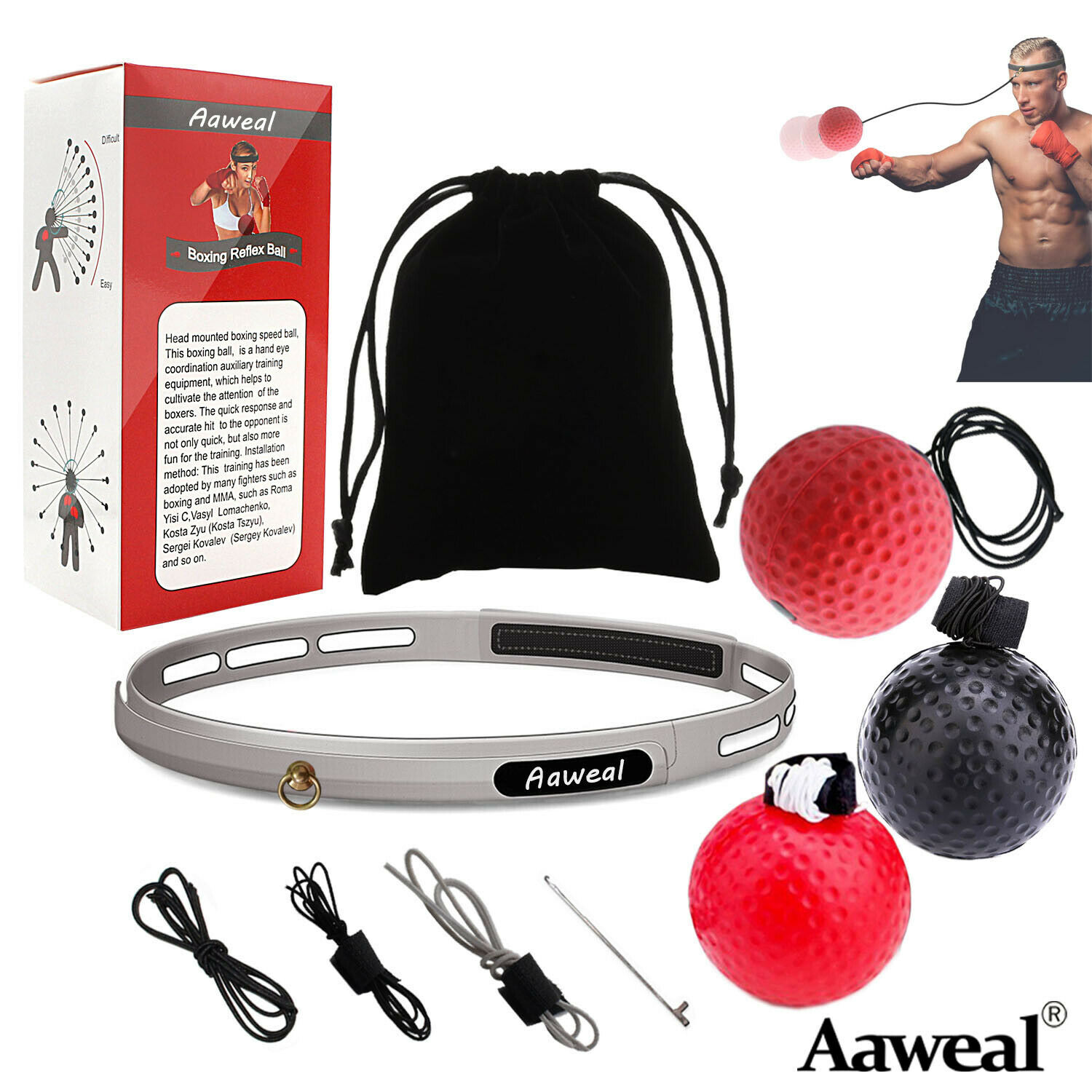 Boxing Punch Exercise Fight Ball With Head Band Reflex Speed Combat Training Kit