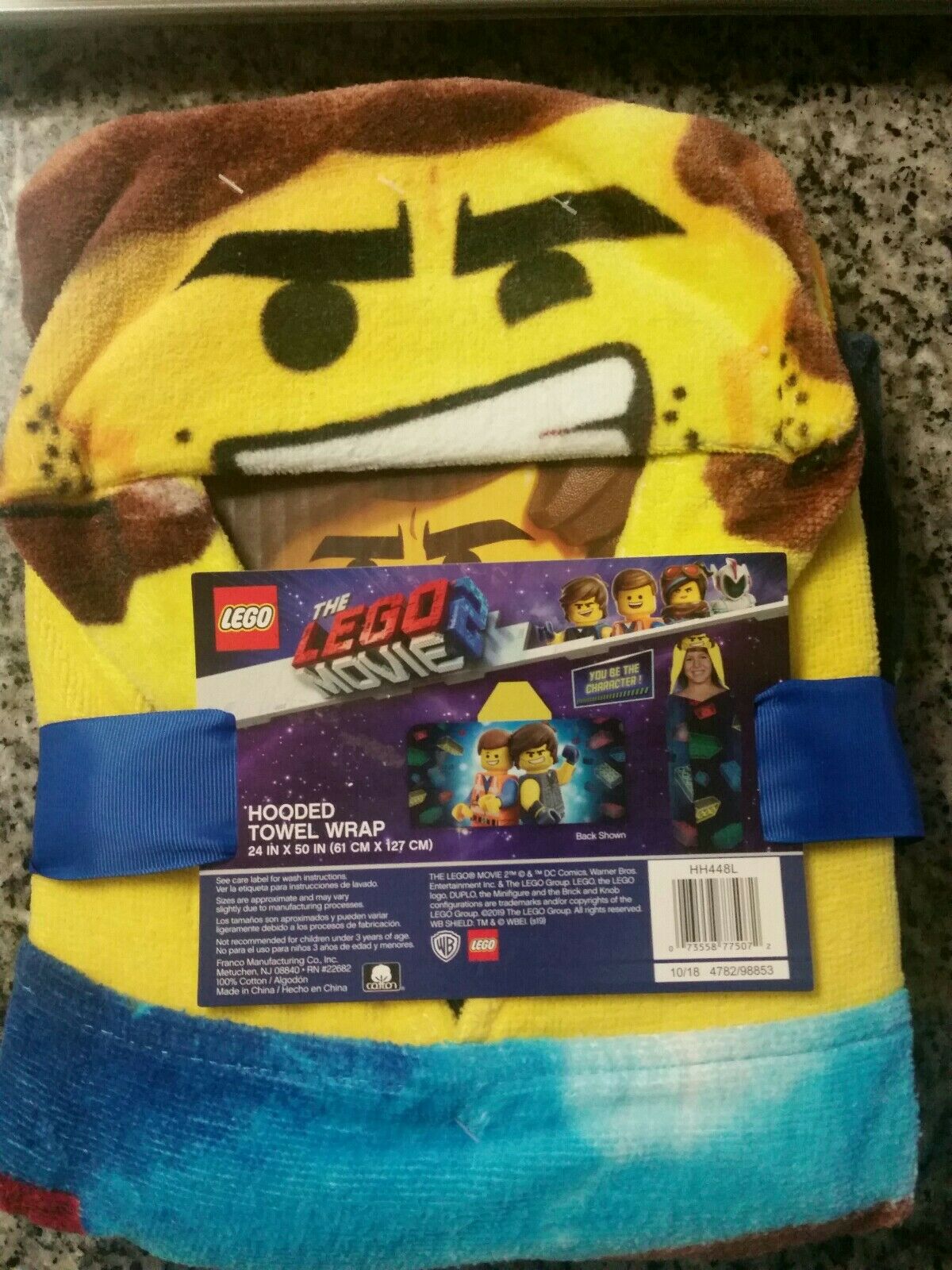 Franco The Lego Movie 2 Hooded Bath Towel Wrap - New Kids 24in X 50in