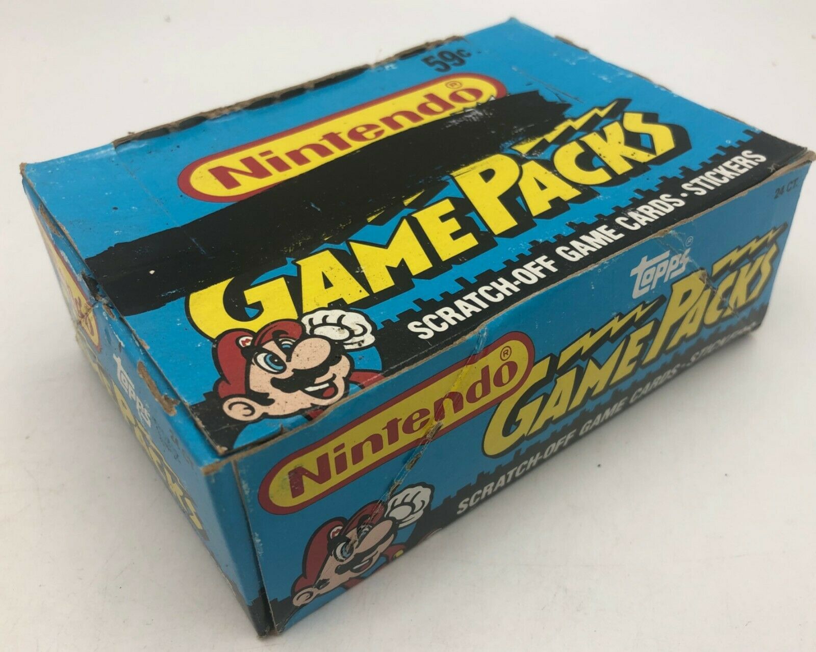 Nintendo Game Pack 1989 Topps Trading Stickers Unopened Pack Box Missing 2 Packs