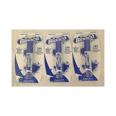 Binaca Peppermint Aeroblast Breath Freshener Spray- 3 Pack = 450 Sprays