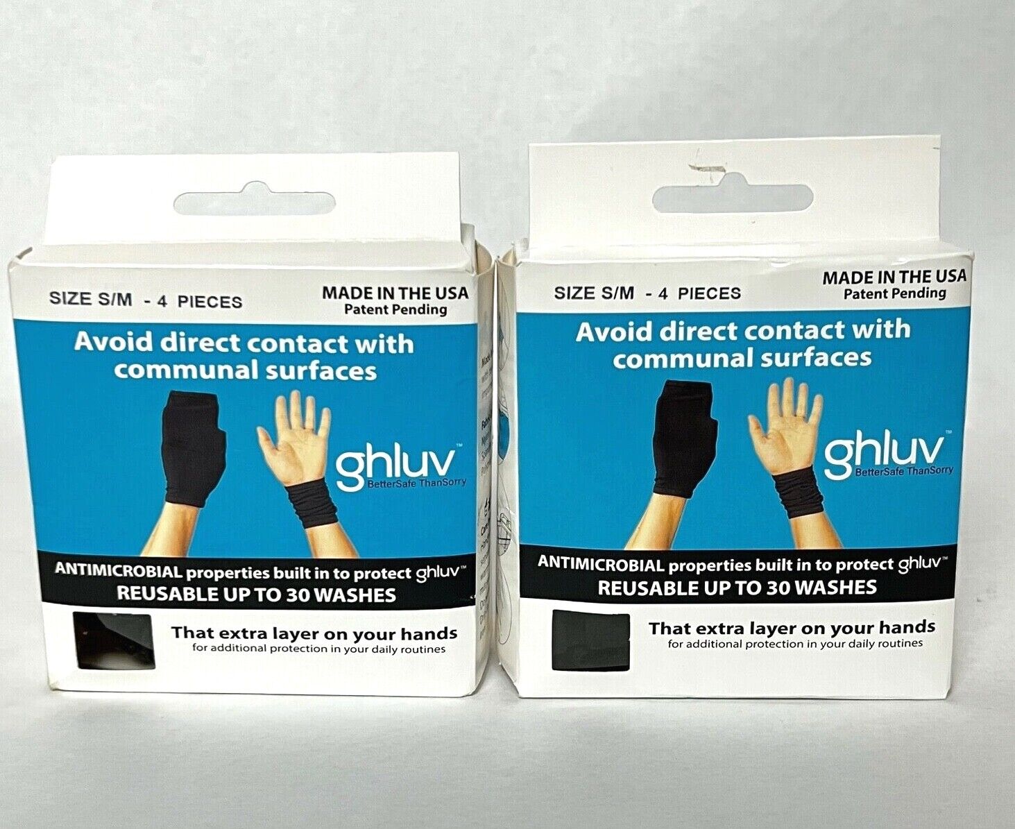 2 Pack Ghluv Antimicrobial Protective Gloves Reusable Up To 30 Times Small