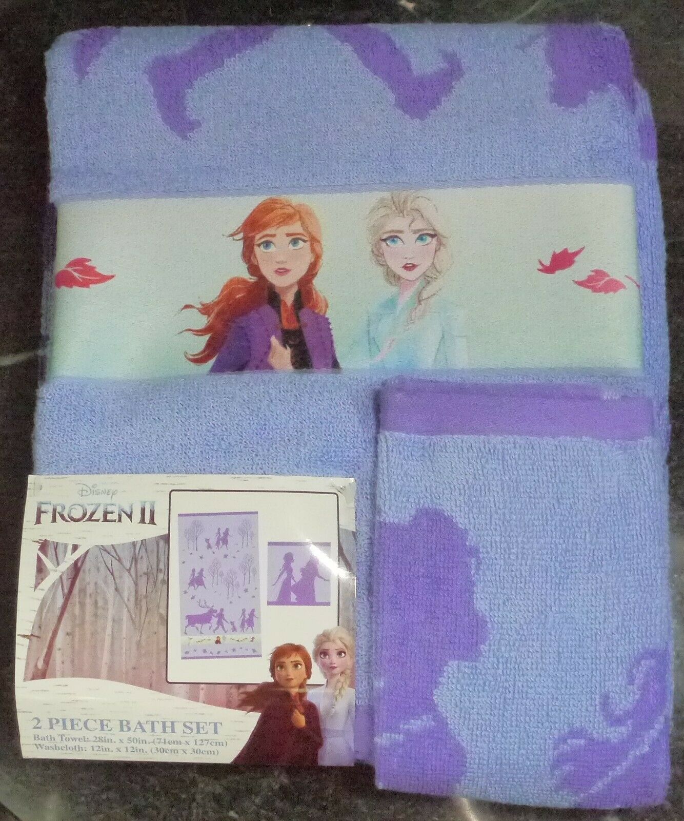 New Disney Frozen Ii 2 Pc. Bath Set Bath Towel & Washcloth