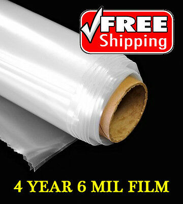 Greenhouse Plastic Cover Film Clear Poly Film 4yr 6mil 12ft Wide Various Lengths