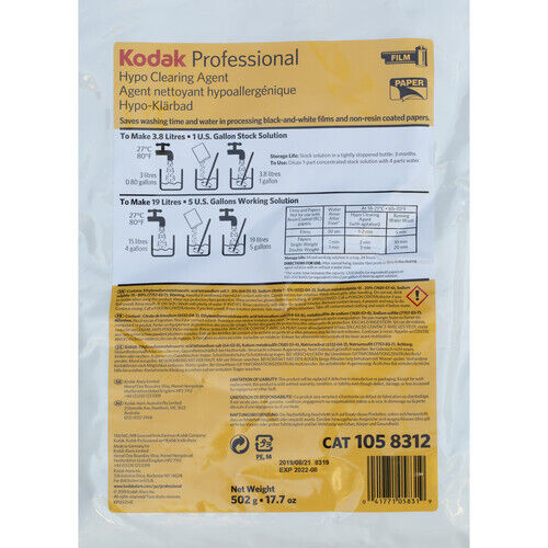 Kodak Hypo Clearing Agent To Make 1 Gal. Stock Solution (5 Gal. Work Solution)