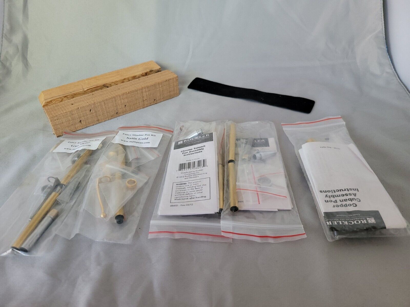 5 Pack Pen Kits W/ 2 Random Wood Blanks, Summit, Cuban & Slimline Kits New