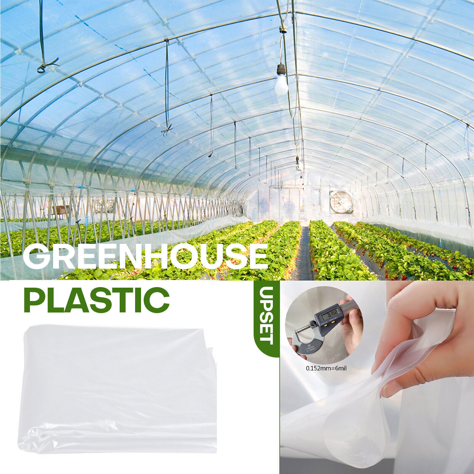 Clear Greenhouse Plastic Cover 6mil 4yr Poly Film 13-33 Widths X Various Lengths