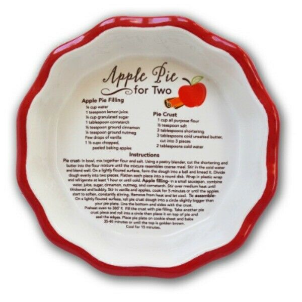 Apple Pie For Two Recipe & Pie Plate Dish New Abbey Gift