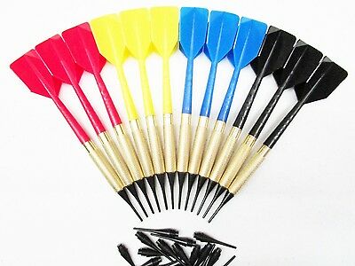 Gld Commercial Soft Tip Bar Darts Set Of 12 - 4 Colors With 250 Extra Tips